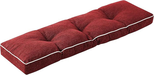 Bench Cushions for Outdoor Furniture, 42 x 16 Inch Outdoor Bench Cushion, Patio Bench Cushion with Durable Ties, Long Patio Seat Cushions for Garden, Indoor, Kitchen&Dining, Red