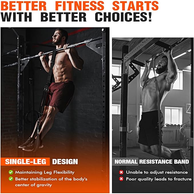 Pull Up Assistance Bands, Pull Up Bar Resistance Bands, Pull Up Bands for Enhanced Strength Training, Muscle Training, 3 Heavy-Duty Adjustable Pull Up Assist Strap & Comfortable Foot Strap