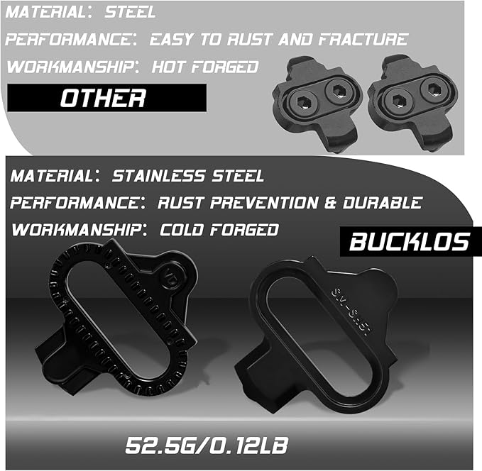 BUCKLOS SPD Pedals PD-M680 Mountain Bike Clip in SPD Flat Combo Dual Sided Pedals - Road Bike MTB Clipless Sealed Bearing Bicycle Clips Pedal Compatible with Shimano SPD Cleats (Black…