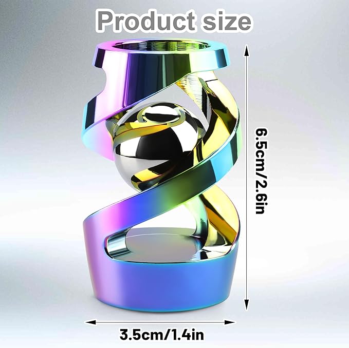 Fidget Toys Adult, Kinetic Spinning Desk Toy, Kinetic Optical Illusion Toys, Metal Fidget Spinner Toys, Cool Gadget Relieve Stress Anxiety Fidget Toys for Office for Adult (Iridescent)