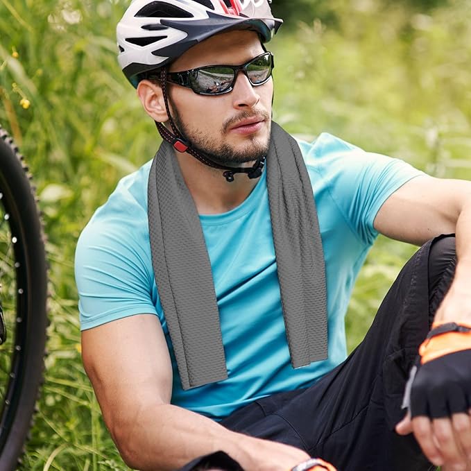 Custom 1-200 Pack Cooling Towel 40"x12", Design Your Team Logo Photo Ice Towel Personalized Soft Breathable Sport Towel Customized Workout Sweat Towel for Yoga Gym Activities (Dark Grey)