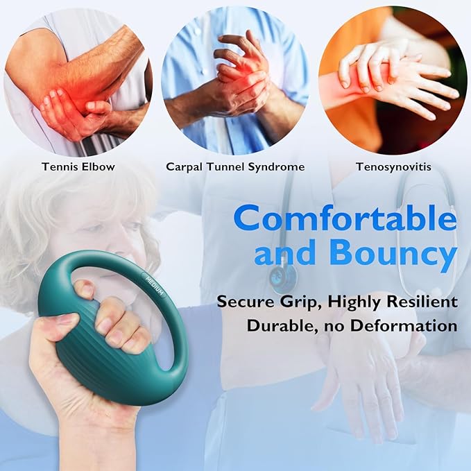 FitBeast Hand Exercise Balls - 3 Resistance Levels Stress Balls for Adults, Squeeze Balls for Hand Therapy, Rehabilitation, Arthritis, Muscle Building