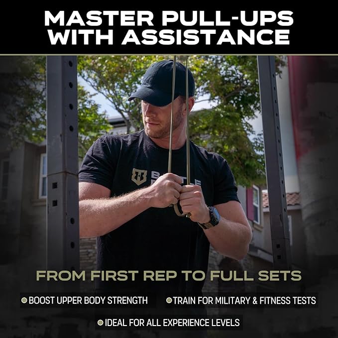 Battle Bunker Premium Resistance Bands - Natural Exercise Bands for Strength Training, Pull-Ups & Recovery - Fitness Band for Home, Gym & Mobility Workouts- Crush Your Goals Anytime- 3-Pack- 10-125lbs