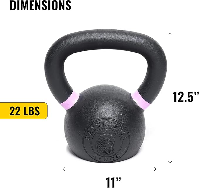 Kettlebell Kings Powder Coated Kettlebell Weights - 9-97 lb Strength Training Kettlebells for Men and Women - Hand Weights Workout Gym Equipment - Weights Set for Home Gym- New