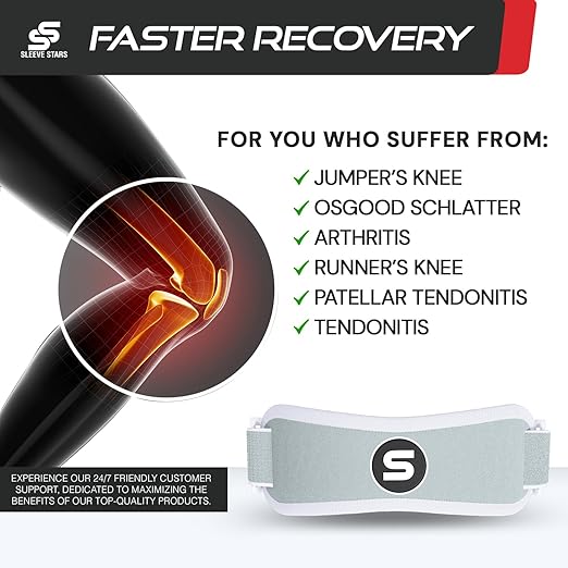 Sleeve Stars Swedish Brand Patellar Tendon Support Strap for Women & Men Effective Osgood Schlatter Knee Brace Youth & Kids Knee Brace with 3 Adjustable Length fits 12"-24" (Pair/Mint Green/Adult)