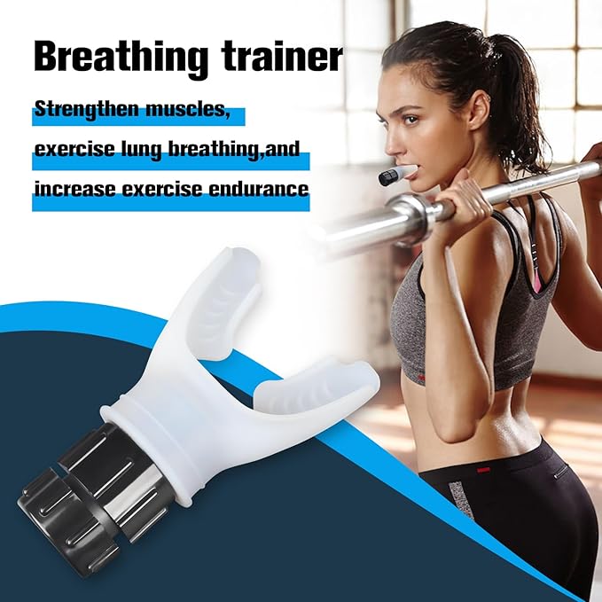 Breathe Trainer,Muscle Trainer,Portable Adjustable Trainer for and Muscular Exercise - Suitability Running Daily Fitness Training, Easy to Clean,Clean for All Adults（White）
