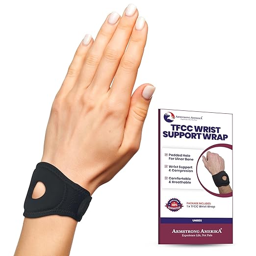 Wrist Wrap Compression Wrist Brace For TFCC Tears | Carpal Tunnel Pain & Tendonitis Relief | Padded Hole For Ulnar | Wrist Support For Working Out | Wrist Wraps for Men Women | Fits Both Wrists