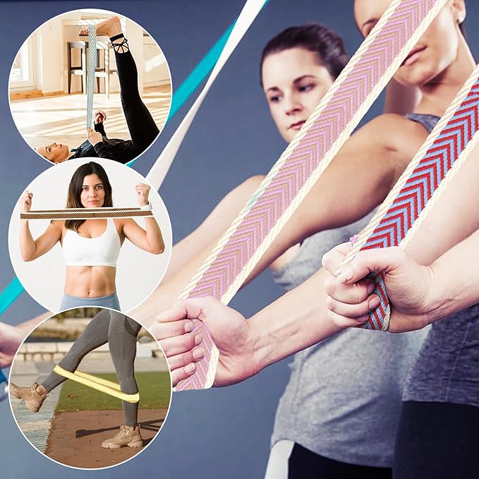 6 Packs Yoga Strap for Stretching Yoga Belt Adjustable Straps for Non Elastic Stretching Strap Exercise Straps for Pilates