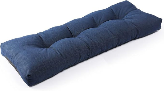 SUNROX LokGrip Non Slip Tufted Memory Foam Bench Cushion, FadeShield Water Resistant Durable Thicken Outdoor/Indoor Bench Seat Pads 54x16x4 inch, Navy