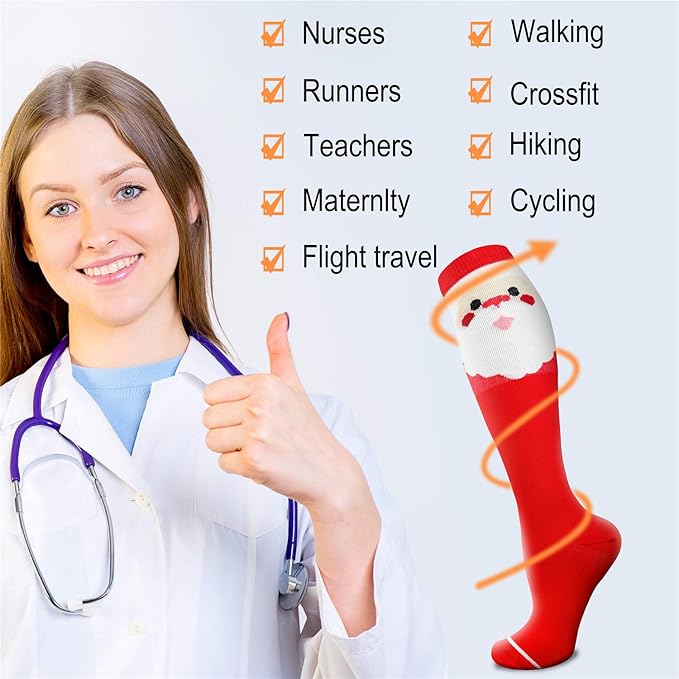 Compression Socks for Women & Men 15-20 mmHg, Best for Medical, Nursing, Running, Athletic, Varicose Veins, Travel