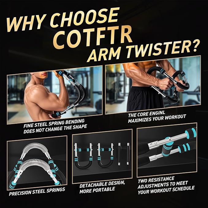 Twister Arm Trainer, Adjustable Chest Workout Equipment for Men & Women, Home Gym Strength Trainer, Muscle Builder & Strength Training for Arms, Chest