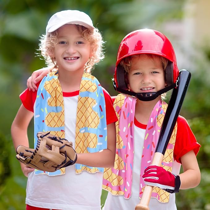 Breling 30 Pcs Baseball Cream Drip Cooling Towels 40"x12" Ice Cooling Towels Microfiber Sweat Sport Rags Absorbent Chilly Washcloth for Hot Weather Workout Gym Coach Gift Sport Party Favors