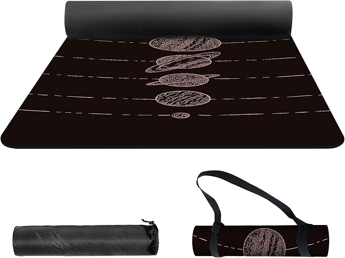 nuveti Yoga Mat Print Extra Thick TPE Non Slip Fitness Exercise Mat with Carrying Bag,72"x24" Extra Thick 6MM Exercise & Workout Mat for Yoga, Pilates Fitness and Floor Exercises