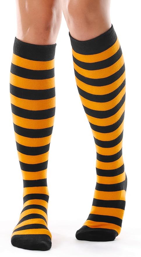 FITRELL Women's Knee High Socks Outdoor Sport Athletic Socks Casual Stripe Tube Socks 1-4 Pack