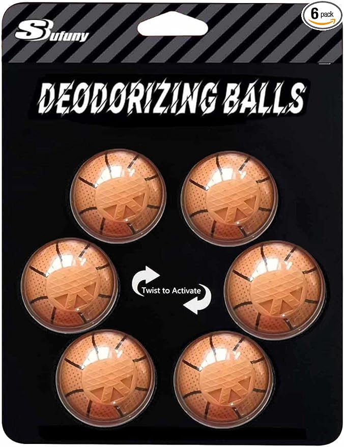 Shoe Deodorizer Odor Eliminator Ball -Sneaker Deodorizers balls Car Air Fresheners Odor Eaters for Shoes, Gym Bags, Closet and Locker 6 Pack (Fresh Linen)
