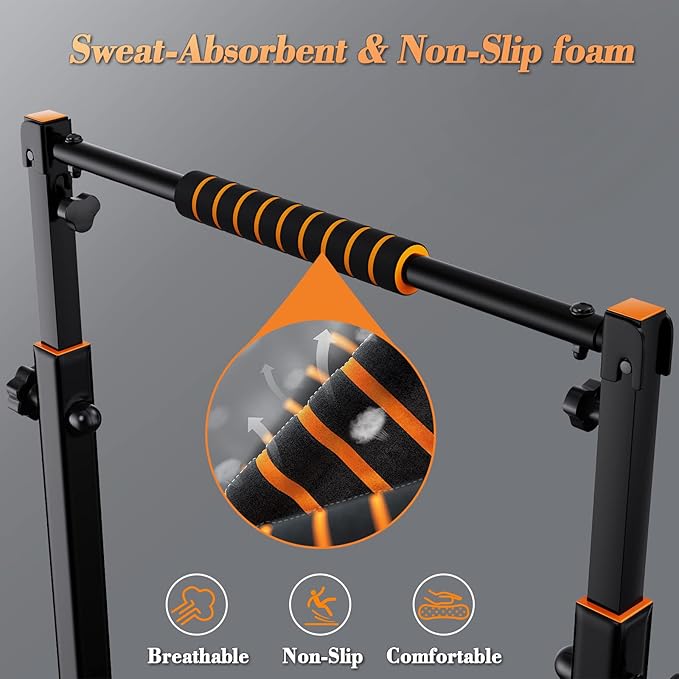 Sportsroyals Adjustable Dip Bar Station, Heavy Duty Parallette & Parallel Bars, 400LBS Stable Dip Stands for Home Gym, Calisthenics & Upper Body Workout Equipment