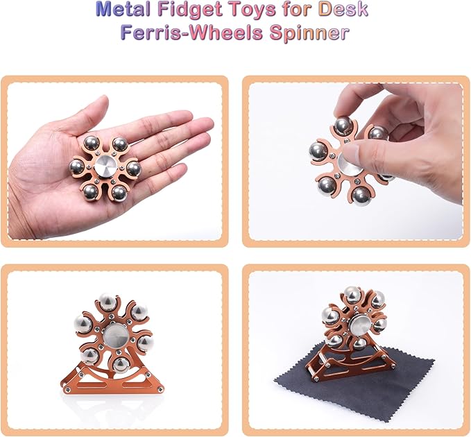 Desk-Toys for Fidget Ferris-Wheel-Spinner: 4mins Kinetic-Spinning Cool-Gadgets, Cool-Stuff Thing Toy for Office School Home Man Women Christmas, Stress-Relief Game Gifts for Adult Teen Children Kid