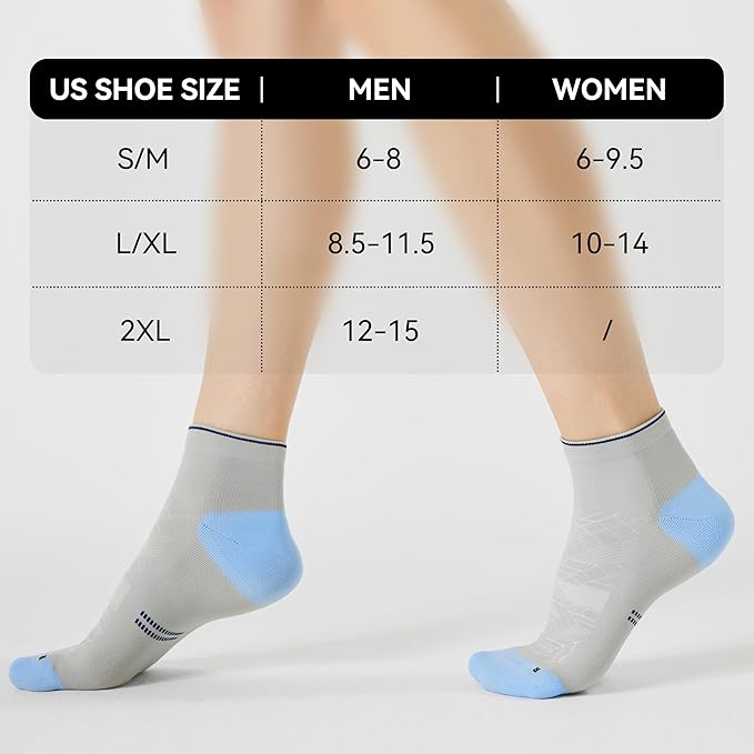 CS CELERSPORT 2/5 Pairs Ankle Compression Socks for Men and Women Running Athletic Socks