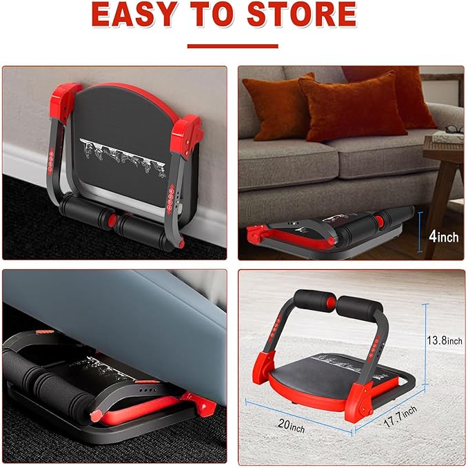 HOTSWEAT Ab Machine, Sit Up Exercise Equipment, Ab Workout Equipment with 3 Adjustable Resistance, Ab Trainer for Stomach Workout with 330 LBS Weight Capacity, Foldable Ab Crunch Machine for Home Gym