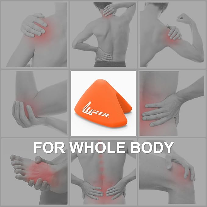 LEZER, Trigger Massage Point, Manual Massage Ball, Muscle Knots Relief Tool, Myofascial Release, Physical Therapy, Plantar Fasciitis, Set of 2 (Orange Trigger and Spiky Ball)