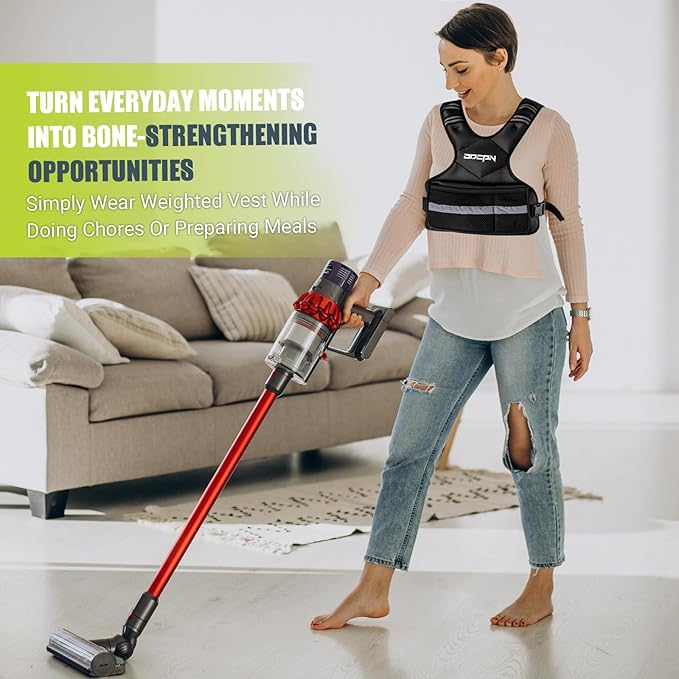 Weighted Vest Adjustable Weights for Women, 6-12 Lbs Weight Vest for Walking with Plus Size Pocket, Ruck Vest with 6 Ironsand Weights & Reflective Strip for Running, Workouts & Strength Training