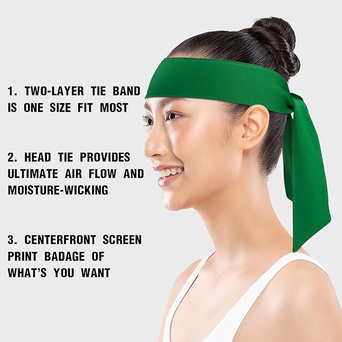 ONUPGO 18Pcs Head Ties for Men Women, Adjustable Headbands Sports Sweatband Ninja Ties Head Band, Sweat Wicking Workout Headband for Sports, Running, Tennis, Yoga, Soccer, Karate