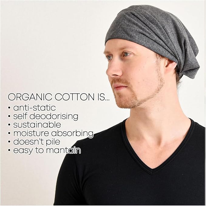 CHARM Organic Cotton Headband Pre-Tied Bandana - Mens Womens Hairband Chemo Head Bands