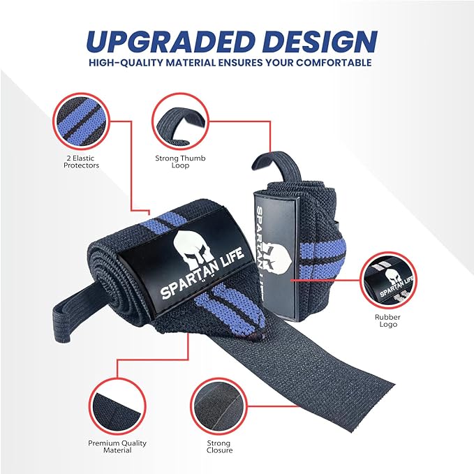 wrist wraps for weightlifting men & Women 18" Professional Quality Wrist Support with Heavy Duty Thumb Loop - Best Wrap for Powerlifting Competition, Strength Training, Bodybuilding