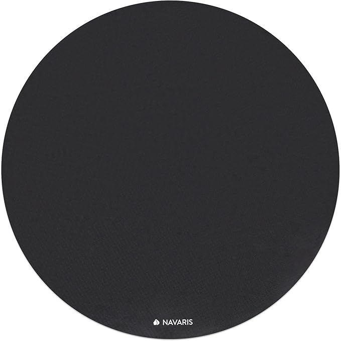 Navaris Round Yoga Mat - 47" Diameter Circular Exercise Mat 1/4" Thick - Non-Slip Mat for Cardio, Workout, Fitness, Tai Chi, Meditation - Size Small