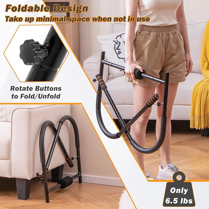 Goplus Fitness AB Trainer, Folding Abdominal Machine with Padded Head/Neck Support, Sit Up Training Assistant, Exercise Crunch Trainer Workout Exerciser for Home Gym Office