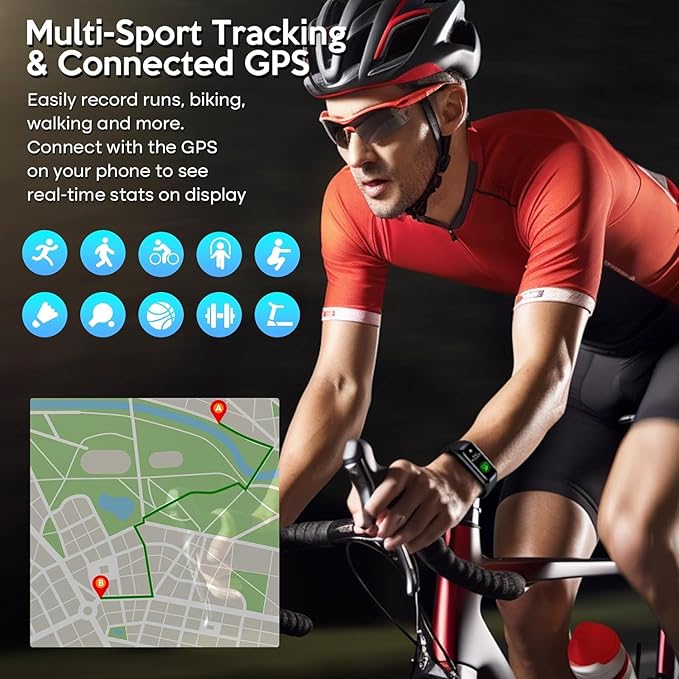 Fitness Tracker,2025 Smart Watch with Blood Pressure Heart Rate & Sleep Monitor IP67 Waterproof Step Calorie Counter Pedometer Fitness Activity Watch for Men Women Android iOS Phone (Black)