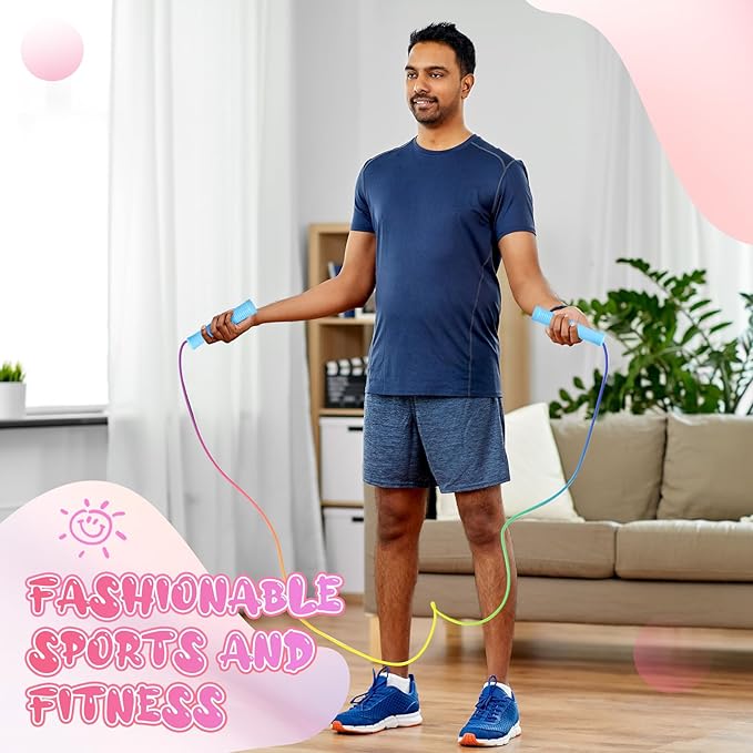 48 pcs Jump Rope Bulk for Kids 7.22 ft Adjustable Gradient Rainbow Color Skipping Rope Outdoor Exercise Fitness Equipment for Back to School Class Playground Activities Set