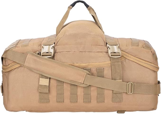 Gym Bag Duffle Bags Backpack Travel Duffle Bag with Weekend Overnight Bag for Outdoor Tactical Sports Travel Camping Hunting (Coyote, 60L)