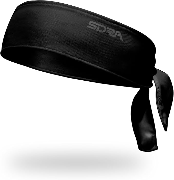 Suddora Tie Headband, Unisex Fabric Sweatband, Moisture Wicking Performance Blend Fabric, Head Tie for Karate, Running, Cycling, Tennis, Cosplay for Ninja Halloween, One Size Fits All