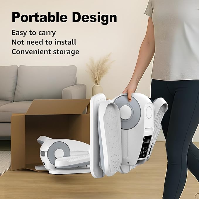 Under Desk Elliptical, Electric Leg Exerciser as Seen on TV for Seniors with 12 Adjustable Speed, Quiet Portable Electric Seated Pedal Exerciser Machine with Remote Control for Home Office