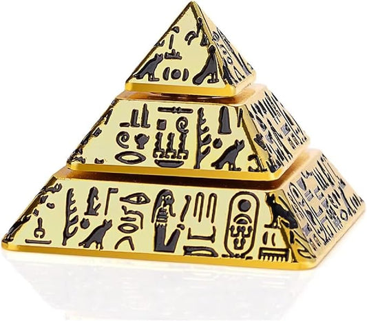 Solid Brass Pyramid Fidget Toy – 3-Layer Rotating Meditation Desk Accessory for Stress Relief, Feng Shui Office Decor, Unique Gift for Boss, Father’s Day, Christmas (Luxury Executive Gift)-2