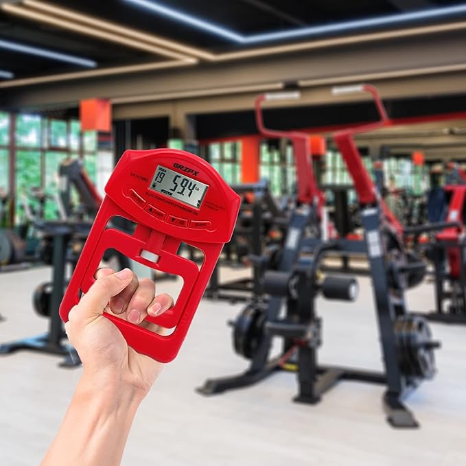 GRIPX Digital Hand Dynamometer Grip Strength Measurement Meter Auto Capturing Electronic Hand Grip Power 198Lbs / 90Kgs