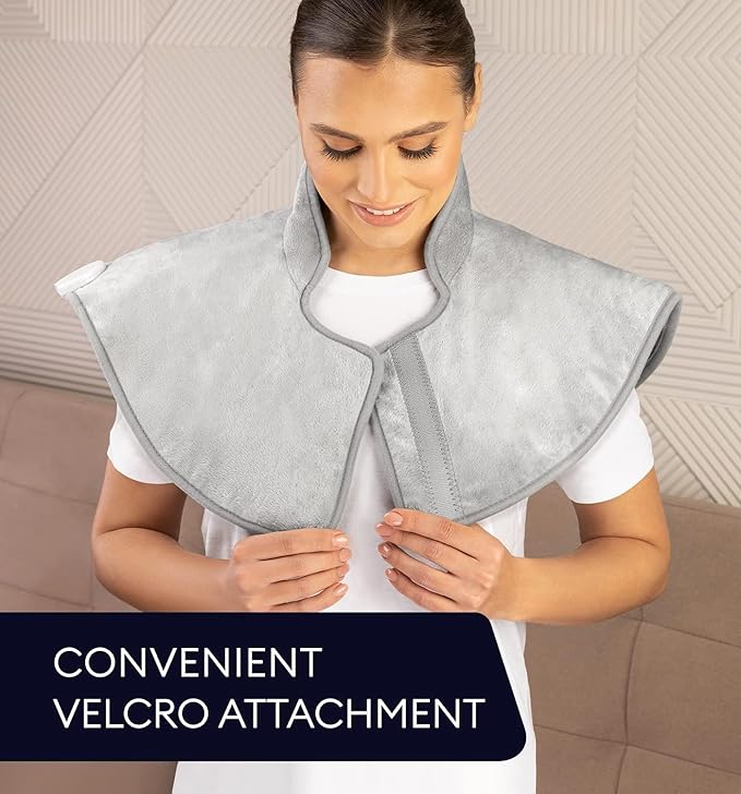 GENIANI Electric Throw - Heating Pad for Neck and Shoulders, Large Heated Pad for Neck Pain, Shoulder Heating Wrap with 4 Auto Shut-Off, 6 Heat Settings, Pain Relief - 22"x24"