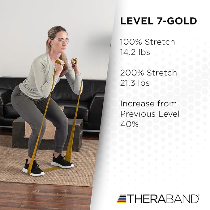 THERABAND Resistance Band, Black, Special Heavy, 50-Yard Roll, Latex Elastic Band for Exercise