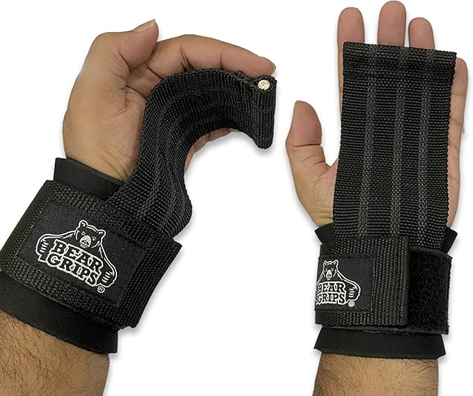 Bear Grips Lifting Straps - Gym & Weightlifting Straps for Men & Women, Deadlift Support, 2 Pairs