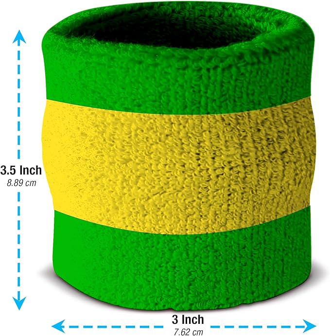 Suddora Striped Sweatband Set, Moisture Wicking 2 Wristbands and 1 Headband, Breathable Athletic Sweat Bands for Sports, Costumes & Cosplay, Matching Bands to Wear with Jersey