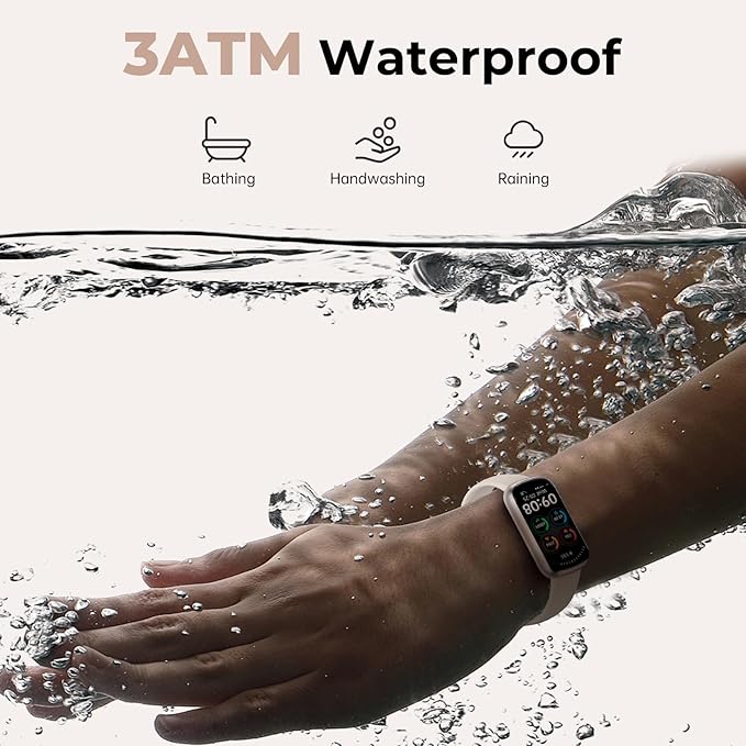 Fitness Tracker with 24/7 Heart Rate, Blood Oxygen, Sleep Monitor, 3ATM Waterproof Fitness Watch/Smart Watch/Activity Tracker, Pedometer/Step Counter, Calorie Tracker for Women Men, Starlight