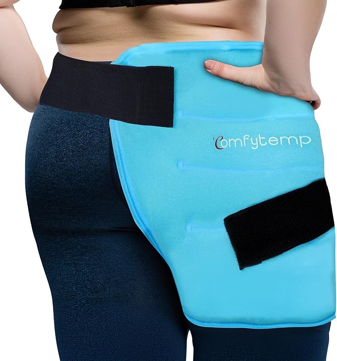 Comfytemp Large Hip Ice Pack Wrap for Sciatica, Hip Replacement, FSA Eligible, Reusable Gel Ice Packs for Injuries, Fracture, Pain Relief, Cold Compress Hip Brace Physical Therapy Recovery Gift (L/XL)