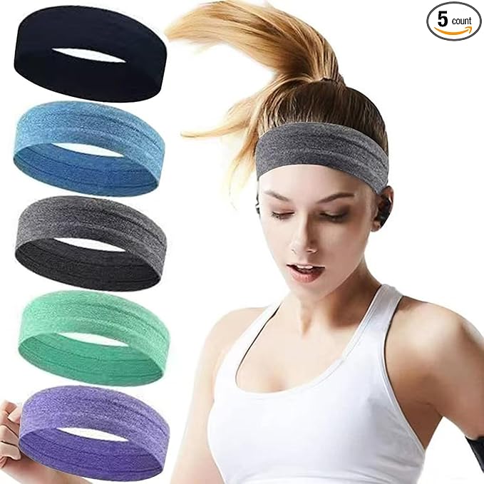 Workout Headbands Non Slip Headband Sport Headbands Sweatbands Elastic Sport Hair Bands for Sports Travel Indoor Fitness Gym