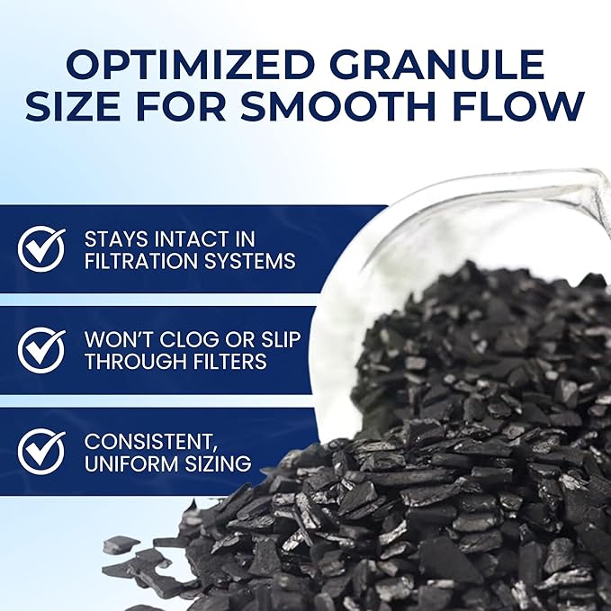 IPW Industries Bulk Activated Carbon - 4x8 Mesh Coconut Shell Granular Activated Charcoal (GAC) for Water Filtration - Replacement Media Carbon Water Filter Media (10 lbs)
