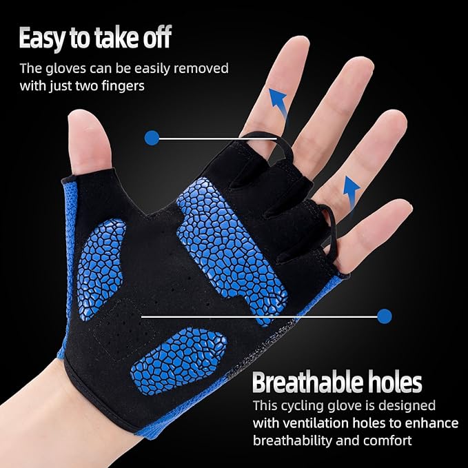 Cycling Gloves for Men Women, Half Finger Bike Gloves for Biking, Gym, Weight Lifting, Rowing, Riding, Outdoor Sports