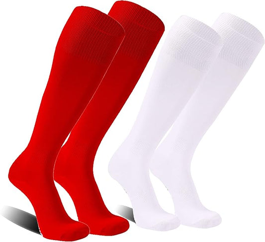 FOOTPLUS Baseball Softball Socks, Unisex Over Knee High Solid Sports Rugby Soccer Homecoming Socks
