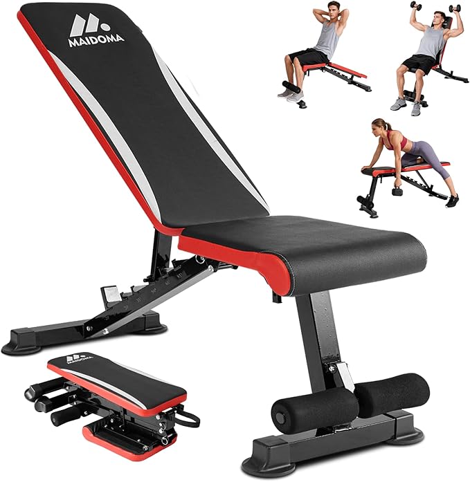 Adjustable Weight Bench for Home Gym, 700LBS Weight Capacity Incline Decline Flat Utility Workout Bench with Fast Folding for Full-Body Strength Training