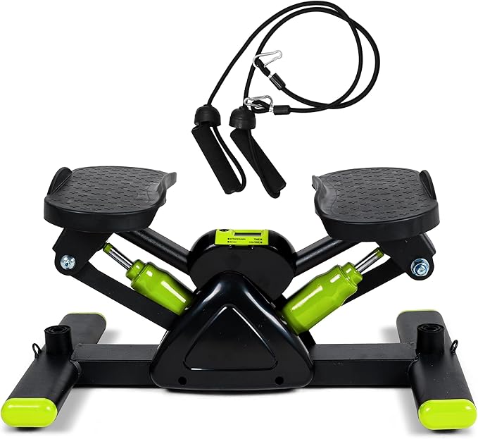 Leikefitness Steppers for Exercise Mini Stair Stepper, Cardio Workout Equipment, Twist Stair Stepper with Resistance Bands Up-Down Motion for Full Body Workout Exercise Equipment for Home