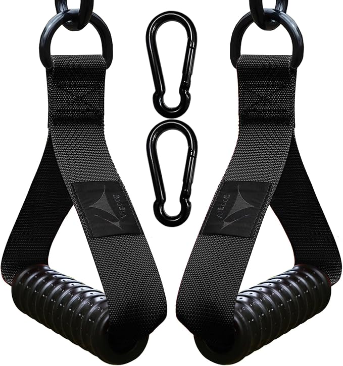 1000lbs Heavy Duty Fitness Handles - Non-Slip Rubber Exercise Grips for Cable Machines, Resistance Bands, Pulley Systems - Universal Attachment for Home & Commercial Gym Workout Equipments